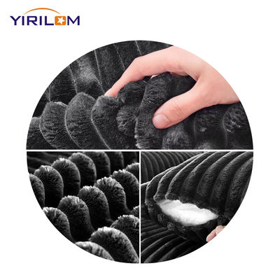 Сверхглубокий L-образный модульный диван конвертируемый кресло для гостиной Серое плюшевое платное ткань Сжатый диван